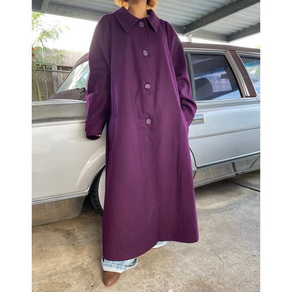 š„Chelsea Studio Wool Blend Burgundy Old Money Timeless Minimalist Overcoat 3X - Picture 2 of 14